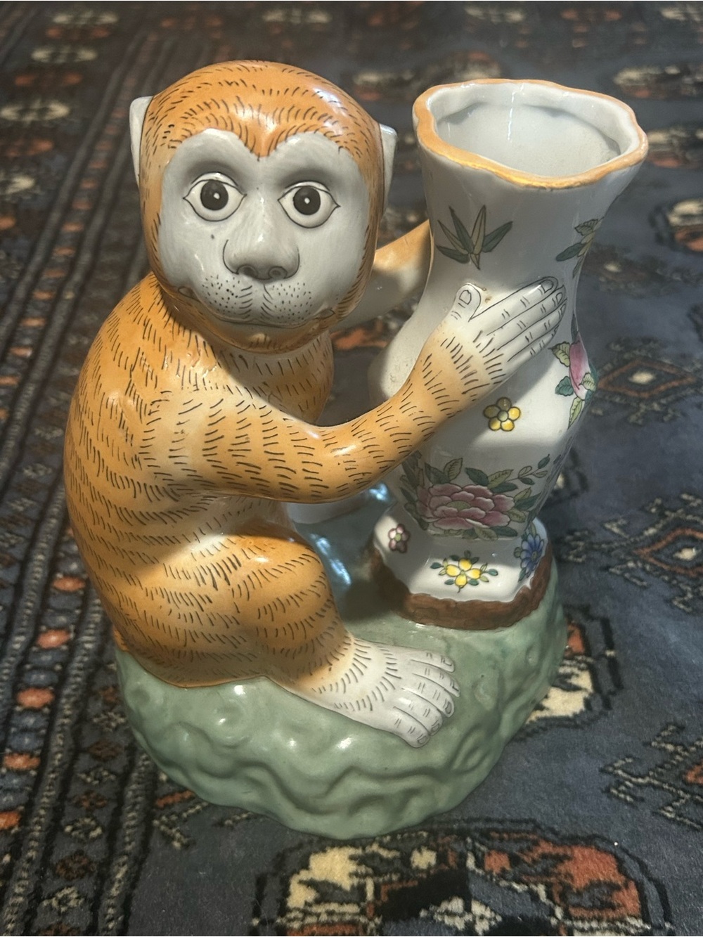Vintage Chinese Monkey Holding Vase - Chinoiserie